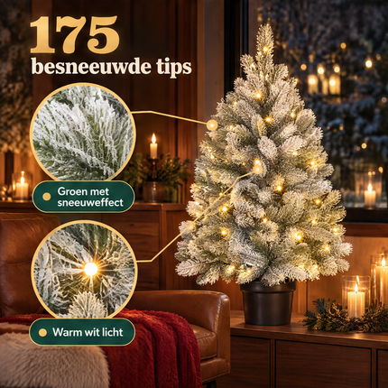 infographic opus55 infographic 4 - Cheqo® Kunstkerstboom met Verlichting 90 cm met Sneeuw