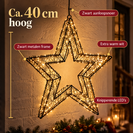 infographic opus55 infographic 3 - Cheqo® Verlichte Kerstster 40 cm Zwart Metaal