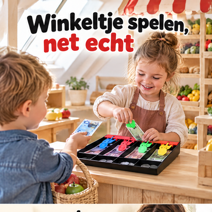 infographic opus55 niet geselecteerd (extra losse groene klem in de hand van het meisje (5 klemmen)) - Cheqo® Euro Speelgeld met Kassalade