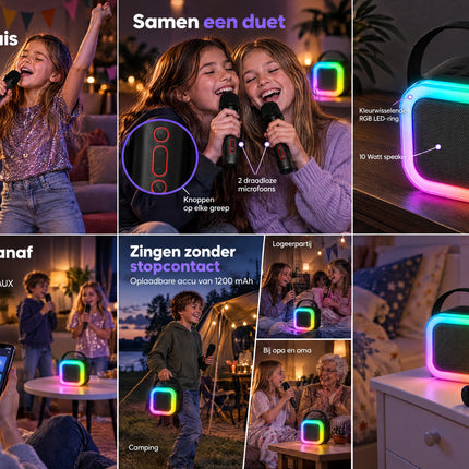 infographic opus55 rasteroverzicht grid_v1.png - Cheqo® Karaoke Set met 2 Draadloze Microfoons