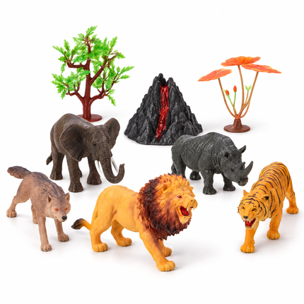 infographic opus55 hoofdafbeelding - Cheqo® Wilde Dieren Speelset 8-Delig