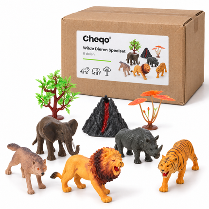infographic opus55 verpakking - Cheqo® Wilde Dieren Speelset 8-Delig