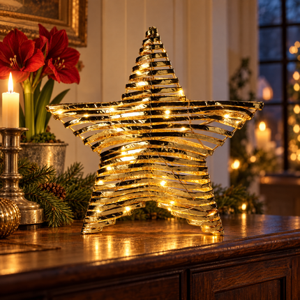 infographic opus55 hoofdafbeelding - Cheqo® Verlichte Kerstster Goud