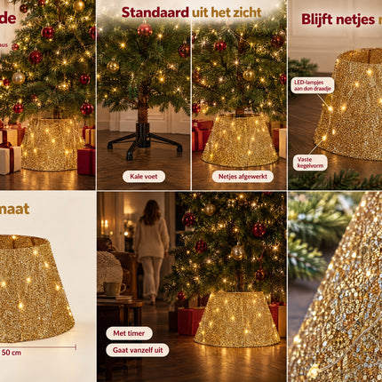 infographic opus55 rasteroverzicht grid_v1.png - Cheqo® Kerstboomrok Goud met LED Verlichting en Timer