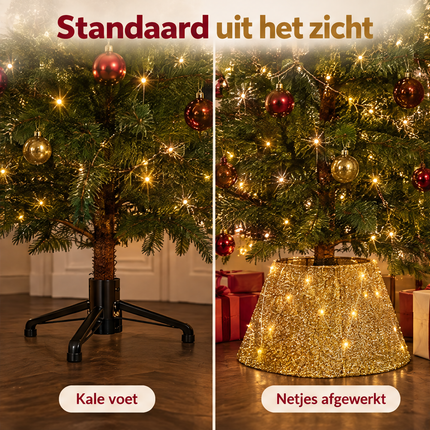 infographic opus55 infographic 2 - Cheqo® Kerstboomrok Goud met LED Verlichting en Timer