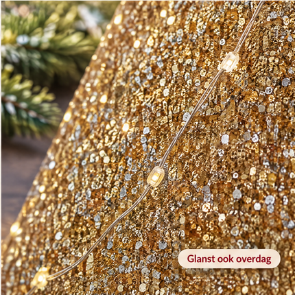 infographic opus55 niet geselecteerd (witte snijrand links en boven (2-4 px) lokaal weggeknipt, zelfde beeld) - Cheqo® Kerstboomrok Goud met LED Verlichting en Timer