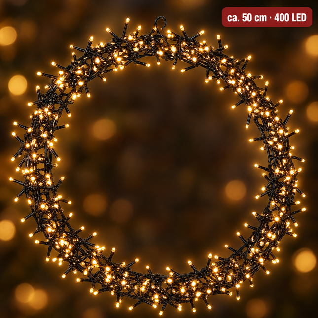 infographic opus55 hoofdafbeelding - Cheqo® Verlichte Kerstkrans 50 cm 400 LED