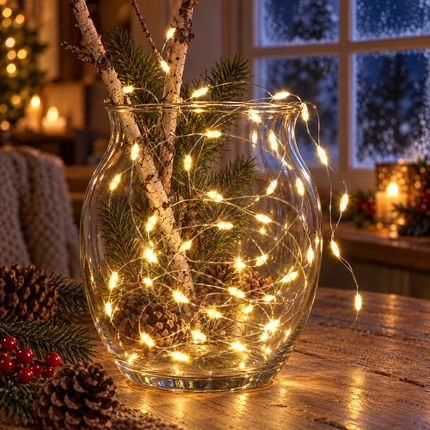 infographic opus55 hoofdafbeelding - Cheqo® Kerstlampjes 40 LED Warm Wit