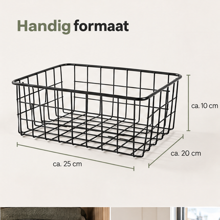 infographic opus55 niet geselecteerd (raster ongelijk: onderaan een strook van het paneel eronder (rijgrens op y=1079 i.p.v. 1152); lokaal opnieuw geknipt op de echte rijlijn, gratis) - Cheqo® Rechthoekige Draadmand 25 x 20 x 10 cm