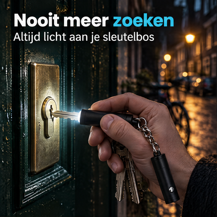 infographic opus55 niet geselecteerd (fout: het sleutelblad groeit uit de lampkop en er hangt een tweede lampje aan de ring; vervangen door nieuw raster) - Cheqo® Sleutelhanger Zaklamp