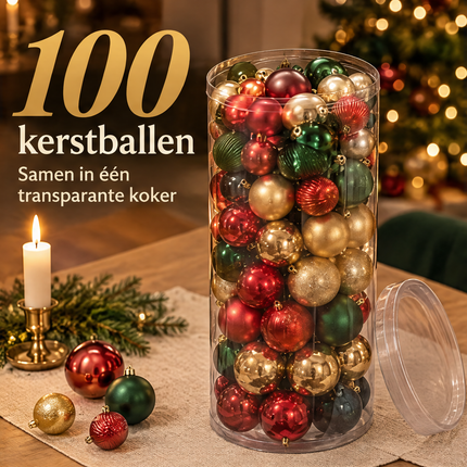 infographic opus55 infographic 2 - Cheqo® Kerstballen Set van 100 Rood Groen en Goud