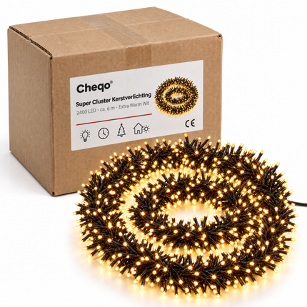 infographic opus55 verpakking - Cheqo® Super Cluster Kerstverlichting 2400 LED