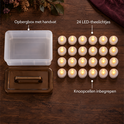 infographic opus55 infographic 2 - Cheqo® LED Theelichtjes op Batterij Set van 24 met Opbergbox