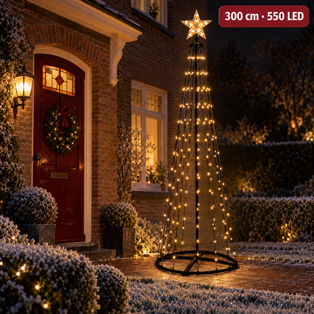 infographic opus55 hoofdafbeelding - Cheqo® LED Kerstboom 300 cm met 550 LED's en Ster