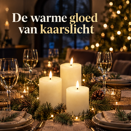 infographic opus55 infographic 1 - Cheqo® LED Kaarsen Ivoor Set van 3 met Afstandsbediening en Timer