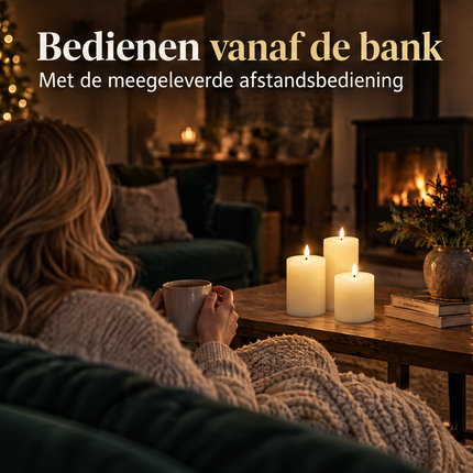 infographic opus55 infographic 4 - Cheqo® LED Kaarsen Ivoor Set van 3 met Afstandsbediening en Timer