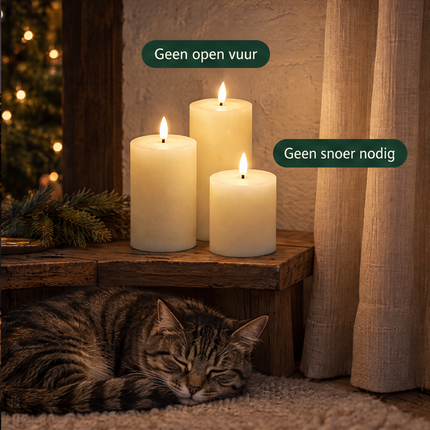 infographic opus55 infographic 6 - Cheqo® LED Kaarsen Ivoor Set van 3 met Afstandsbediening en Timer