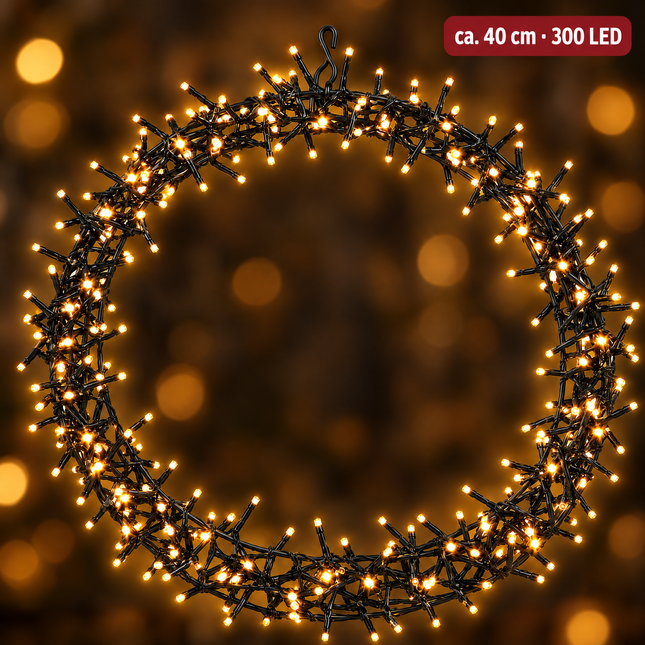 infographic opus55 hoofdafbeelding - Cheqo® Verlichte Kerstkrans 40 cm 300 LED
