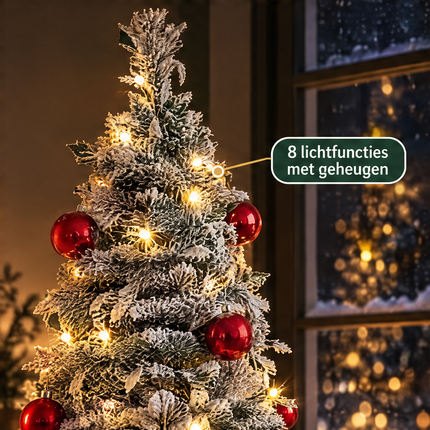 infographic opus55 infographic 5 - Cheqo® Kunstkerstboom 180 cm met Sneeuw, Kerstballen en LED Verlichting