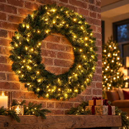 infographic opus55 hoofdafbeelding - Cheqo® Kerstkrans met Verlichting
