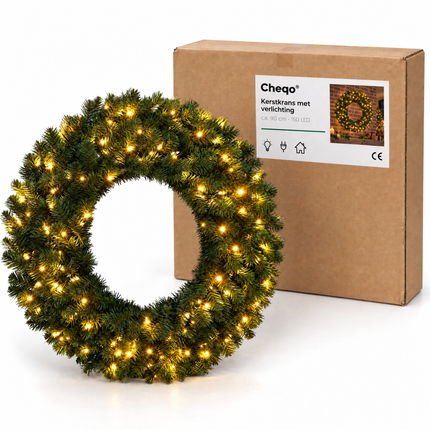 infographic opus55 verpakking - Cheqo® Kerstkrans met Verlichting
