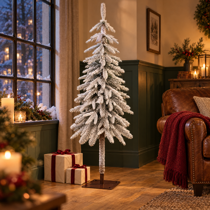 infographic opus55 hoofdafbeelding - Cheqo® Kunstkerstboom 120 cm met Sneeuw zonder Verlichting