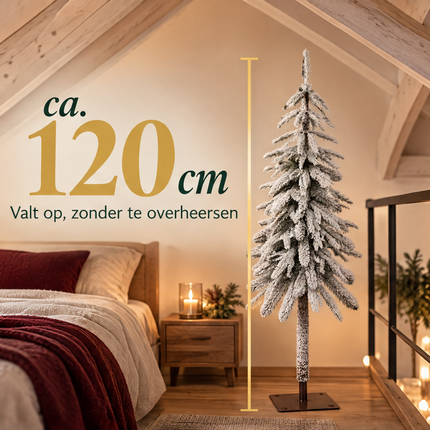 infographic opus55 infographic 3 - Cheqo® Kunstkerstboom 120 cm met Sneeuw zonder Verlichting