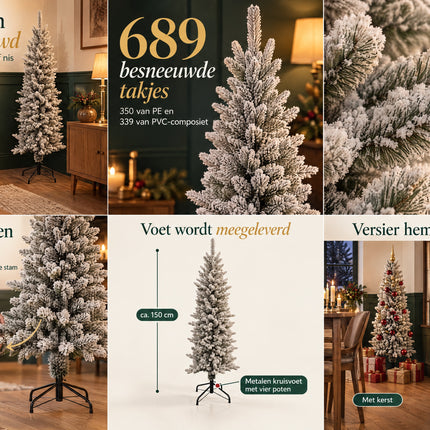 infographic opus55 rasteroverzicht grid_v1.png - Cheqo® Kunstkerstboom 150 cm met Sneeuw zonder Verlichting