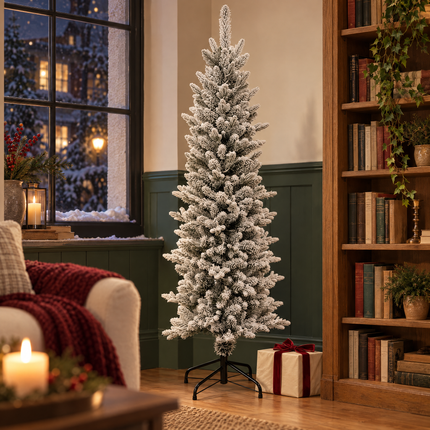 infographic opus55 hoofdafbeelding - Cheqo® Kunstkerstboom 150 cm met Sneeuw zonder Verlichting