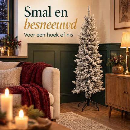 infographic opus55 infographic 1 - Cheqo® Kunstkerstboom 150 cm met Sneeuw zonder Verlichting