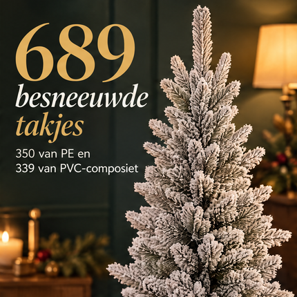 infographic opus55 infographic 2 - Cheqo® Kunstkerstboom 150 cm met Sneeuw zonder Verlichting