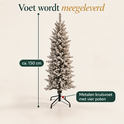infographic opus55 infographic 5 - Cheqo® Kunstkerstboom 150 cm met Sneeuw zonder Verlichting