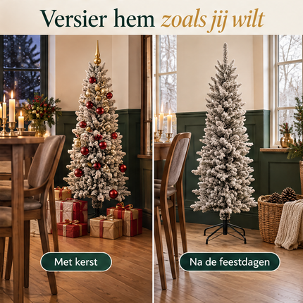 infographic opus55 infographic 6 - Cheqo® Kunstkerstboom 150 cm met Sneeuw zonder Verlichting