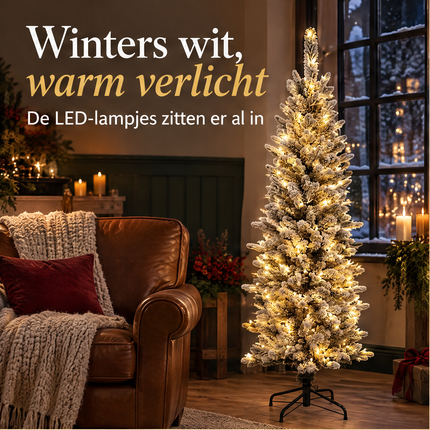 infographic opus55 infographic 1 - Cheqo® Kunstkerstboom 150 cm met Sneeuw en LED Verlichting