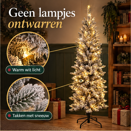 infographic opus55 infographic 2 - Cheqo® Kunstkerstboom 150 cm met Sneeuw en LED Verlichting