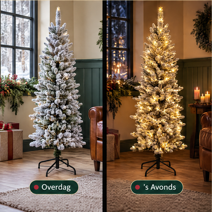 infographic opus55 infographic 4 - Cheqo® Kunstkerstboom 150 cm met Sneeuw en LED Verlichting