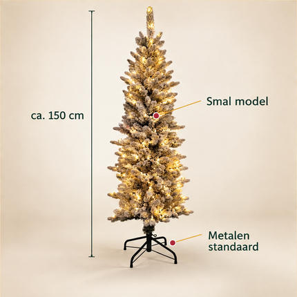 infographic opus55 infographic 5 - Cheqo® Kunstkerstboom 150 cm met Sneeuw en LED Verlichting