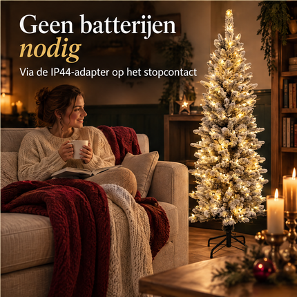 infographic opus55 infographic 6 - Cheqo® Kunstkerstboom 150 cm met Sneeuw en LED Verlichting