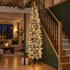 infographic opus55 hoofdafbeelding - Cheqo® Kunstkerstboom 180 cm met Sneeuw en LED Verlichting