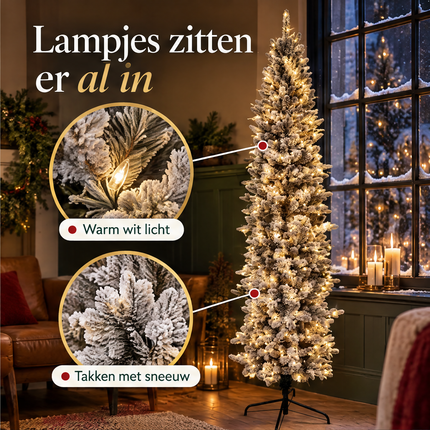 infographic opus55 infographic 3 - Cheqo® Kunstkerstboom 180 cm met Sneeuw en LED Verlichting