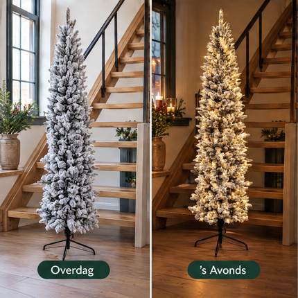 infographic opus55 infographic 4 - Cheqo® Kunstkerstboom 180 cm met Sneeuw en LED Verlichting