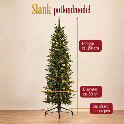 infographic opus55 infographic 3 - Cheqo® Kunstkerstboom 150 cm Groen met LED Verlichting