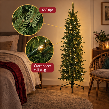 infographic opus55 infographic 5 - Cheqo® Kunstkerstboom 150 cm Groen met LED Verlichting