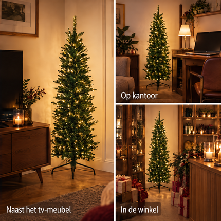 infographic opus55 infographic 6 - Cheqo® Kunstkerstboom 150 cm Groen met LED Verlichting