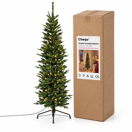 infographic opus55 verpakking - Cheqo® Kunstkerstboom 150 cm Groen met LED Verlichting