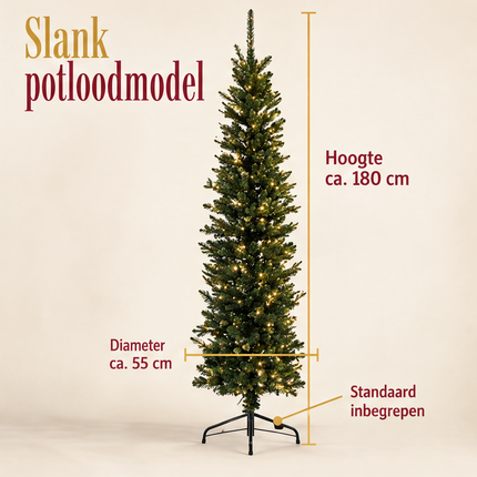 infographic opus55 infographic 3 - Cheqo® Kunstkerstboom 180 cm Groen met LED Verlichting