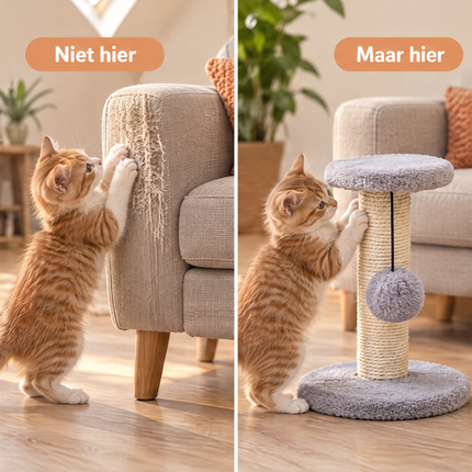 infographic opus55 niet geselecteerd (krabpaal oogt ca. 2x te groot naast meubels, maat niet op ware grootte (vervangen door nieuw raster)) - Cheqo® Kleine Krabpaal voor Katten en Kittens