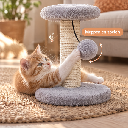 infographic opus55 niet geselecteerd (los krabbeltje naast de bal (vervangen door nieuw raster)) - Cheqo® Kleine Krabpaal voor Katten en Kittens