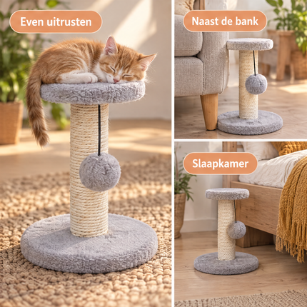 infographic opus55 niet geselecteerd (krabpaal oogt ca. 2x te groot naast meubels, maat niet op ware grootte (vervangen door nieuw raster)) - Cheqo® Kleine Krabpaal voor Katten en Kittens