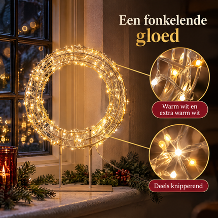 infographic opus55 infographic 3 - Cheqo® Verlichte Kerstkrans op Standaard 40 cm Hoog